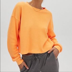 TNA Aritzia Alamo Orange Waffle Knit Longsleeve RARE
